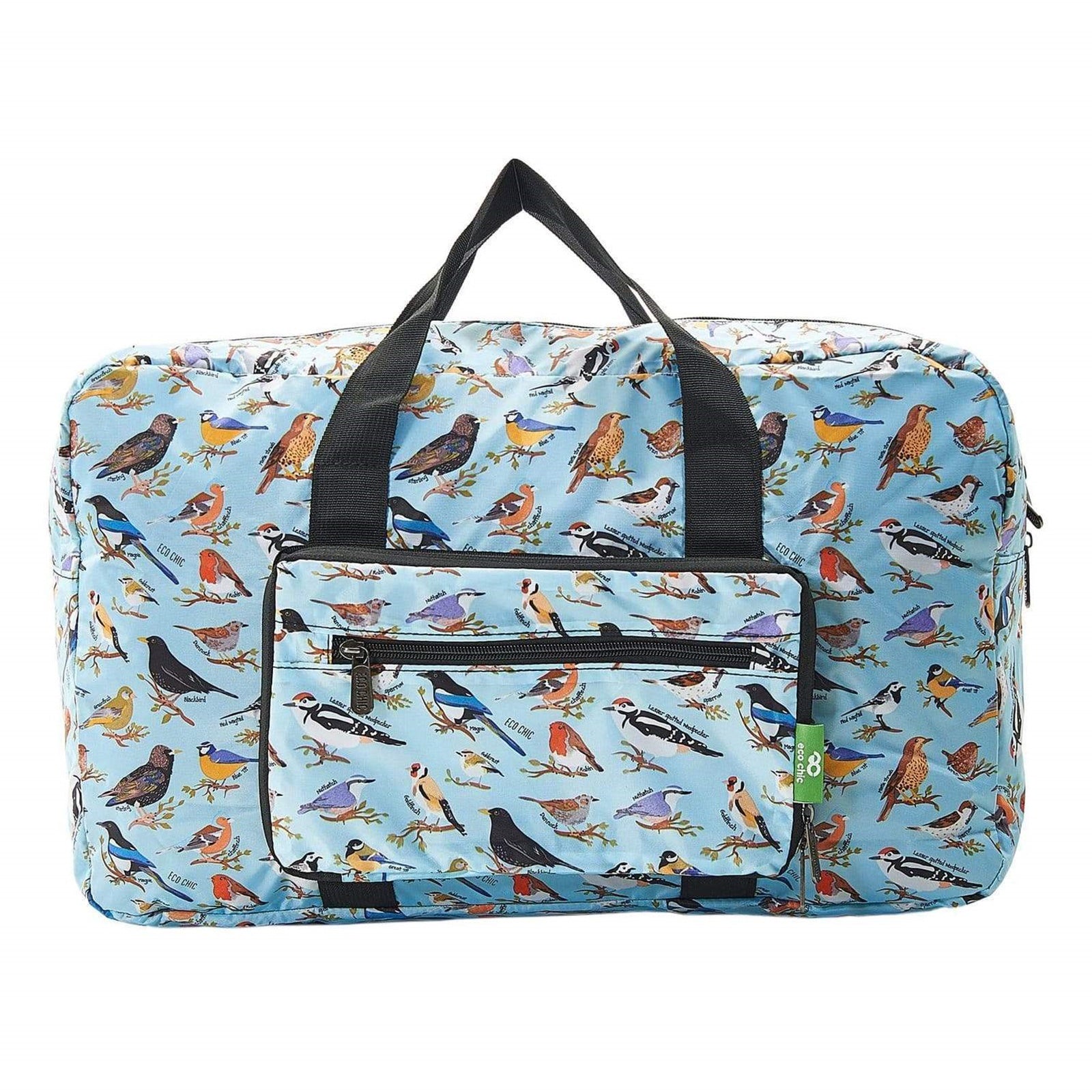 Eco Chic Lightweight Foldable Holdall Wild Birds Blue Lilyrye