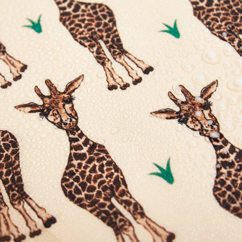 Eco Chic Lightweight Foldable Reusable Shopping Bag (Beige Giraffes)