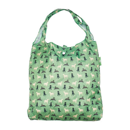 Eco Chic Lightweight Foldable Reusable Shopping Bag (Labradors Green)