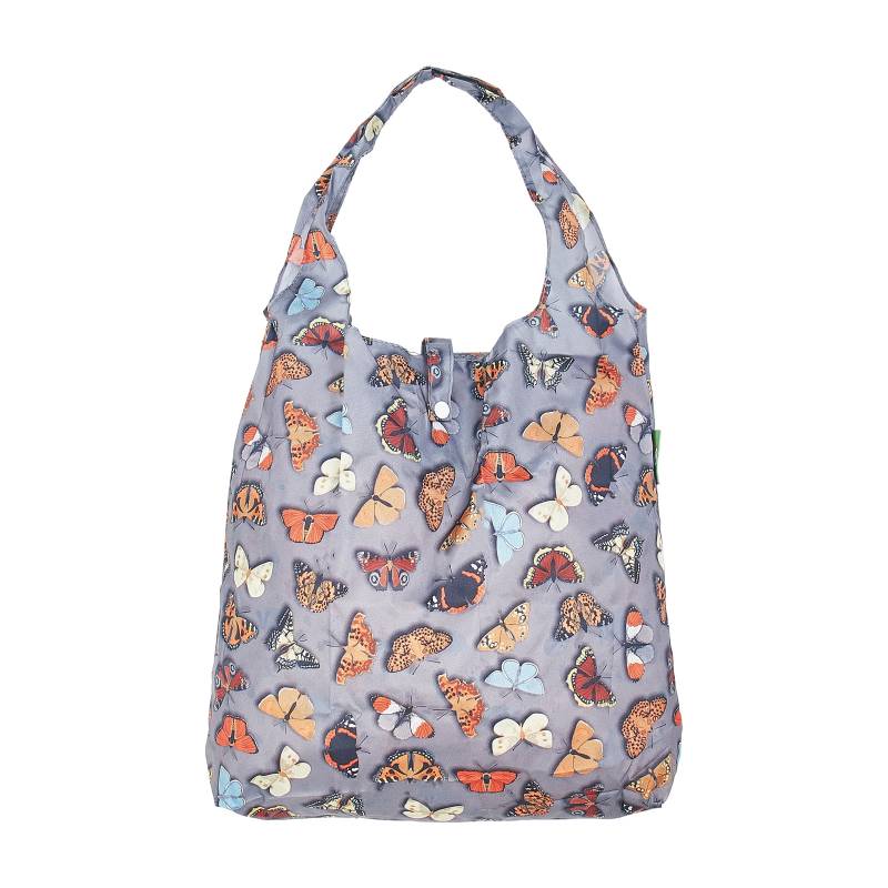 New Eco Chic 100% Recycled Foldable Butterfly Print Reusable Shopper Bag [EC-A41GY]