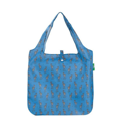 Eco Chic Lightweight Foldable Reusable Shopping Bag (Deer Blue)