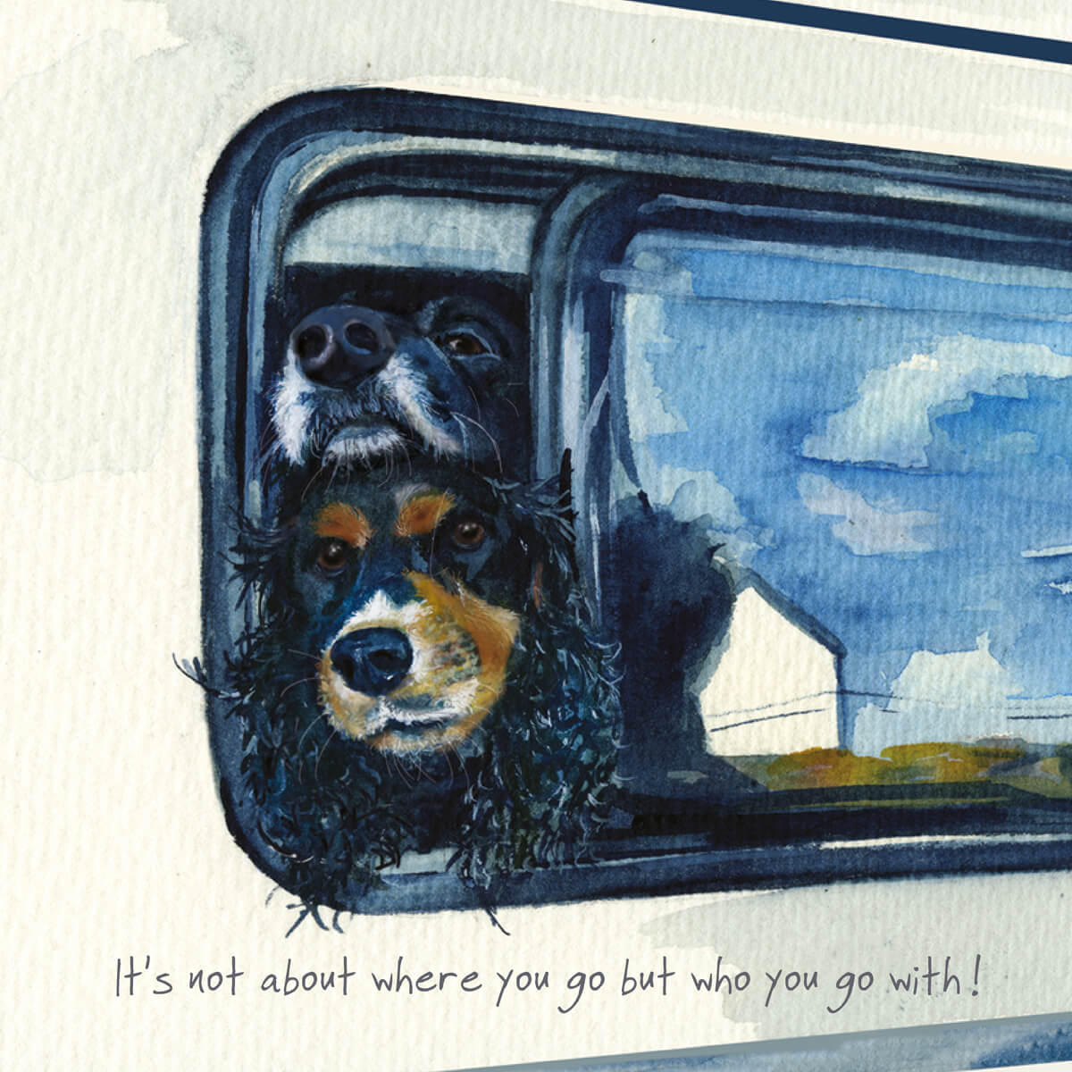 Dogs and Campervan Greeting Card