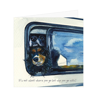 Dogs and Campervan Greeting Card