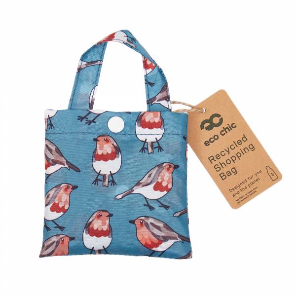 Eco Chic Lightweight Foldable Reusable Shopping Bag (Robins Teal)