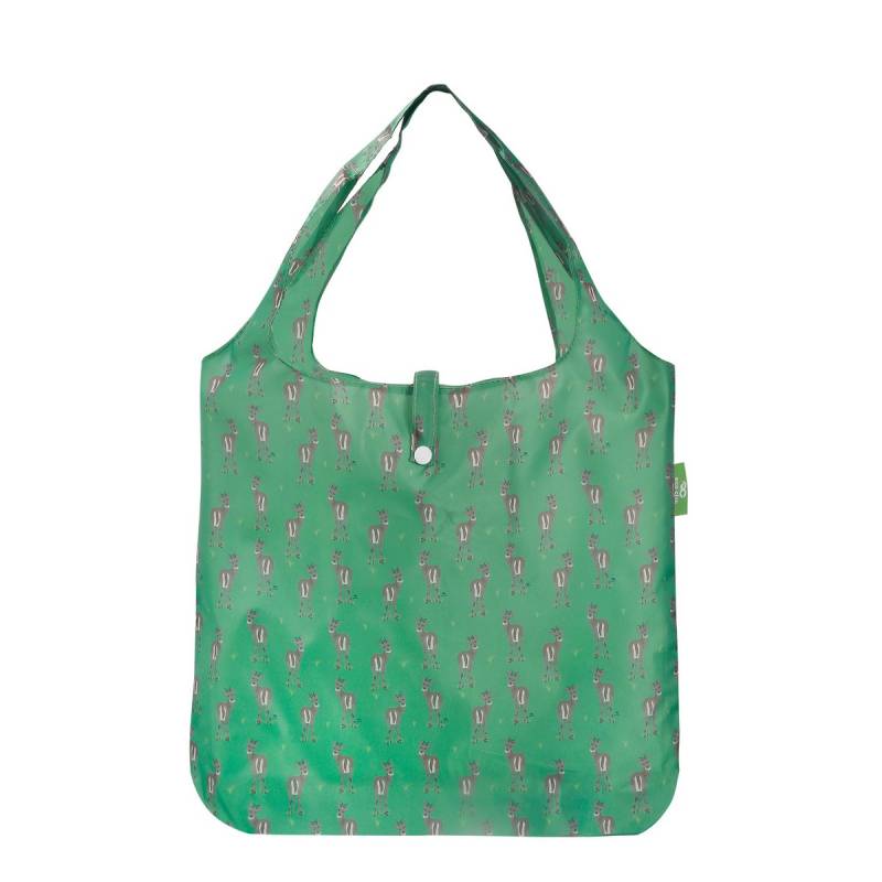 Eco Chic Lightweight Foldable Reusable Shopping Bag (Deer Green)