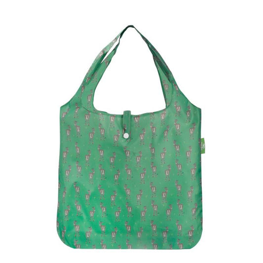 Eco Chic Lightweight Foldable Reusable Shopping Bag (Deer Green)