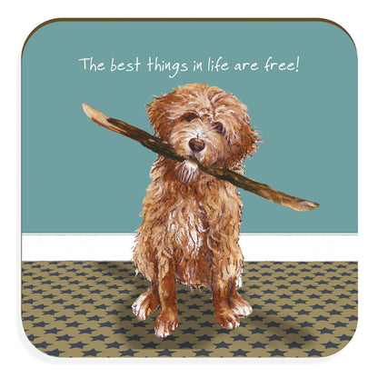 Little Dog Laughed - Goldendoodle Coaster