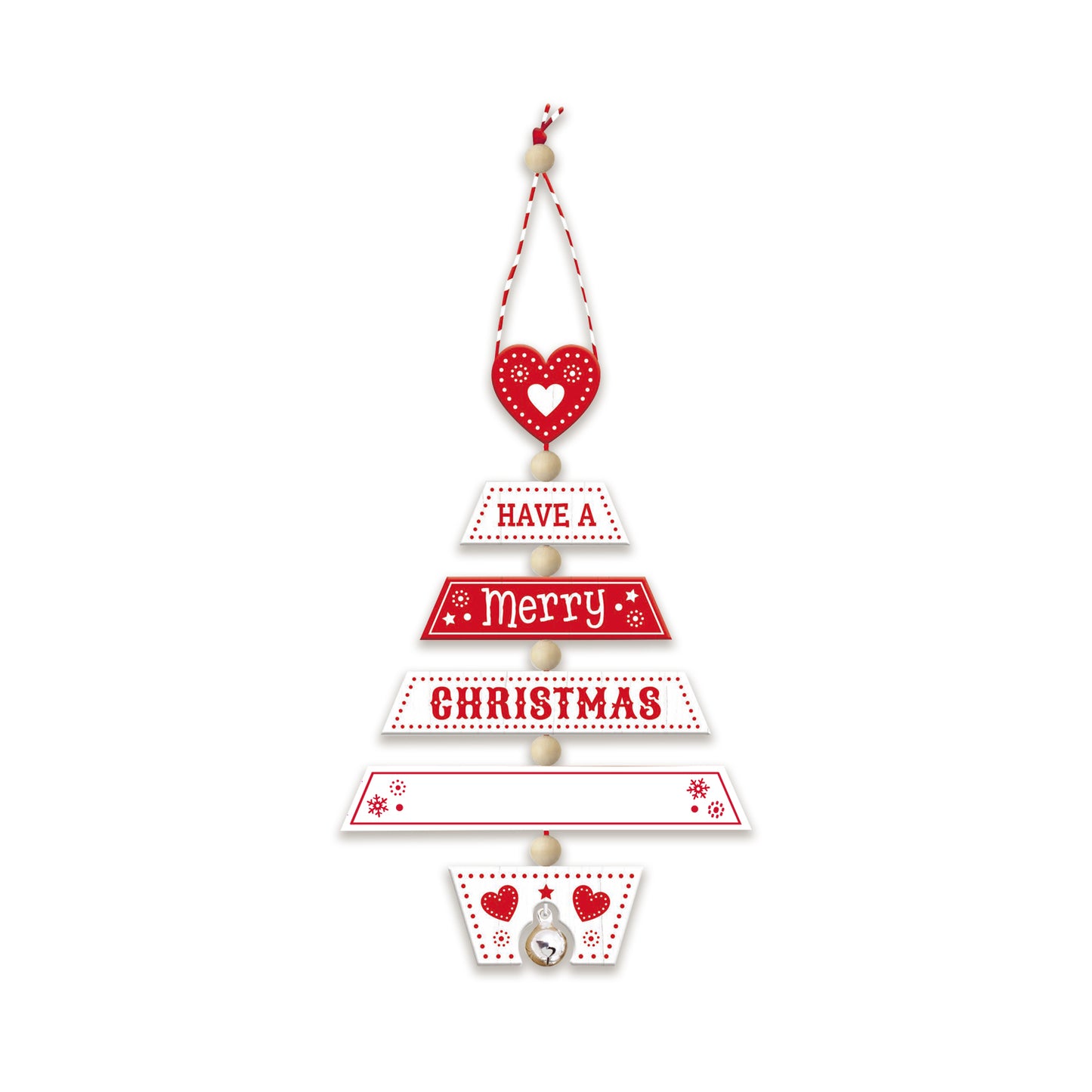 HH- Xmas Tree Decoration - Merry Xmas Rd/Wh