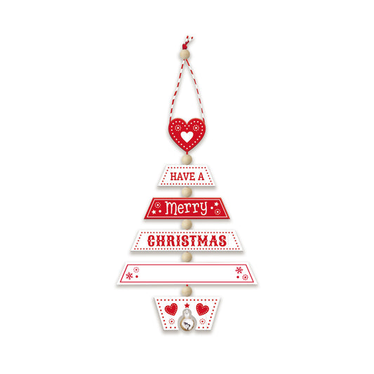 HH- Xmas Tree Decoration - Merry Xmas Rd/Wh