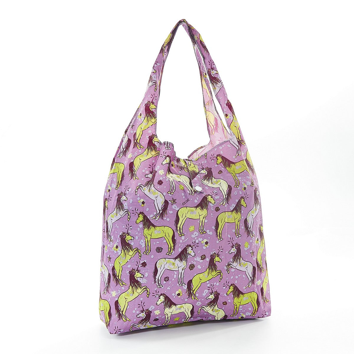 Shopper Bag by Eco Chic - Unicorn Print - Purple