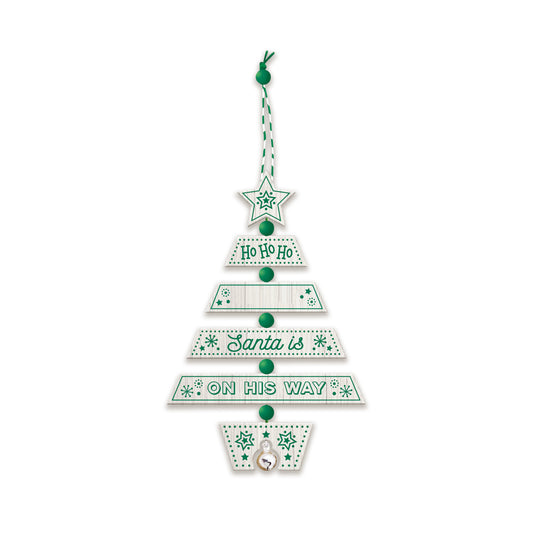 HH- Xmas Tree Decoration - Santa Green/White