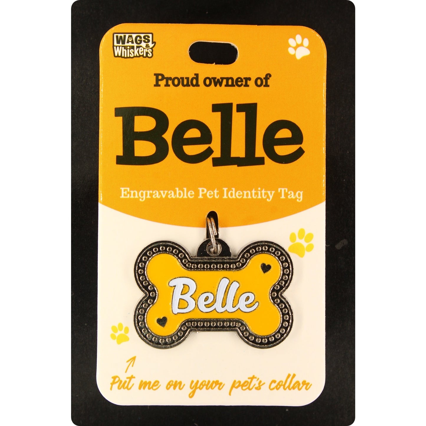 DESIRABLE GIFTS BELLE PERSONALISED WAGS & WHISKERS DOG PET TAG NAMES CAN NOT BE CHANGED