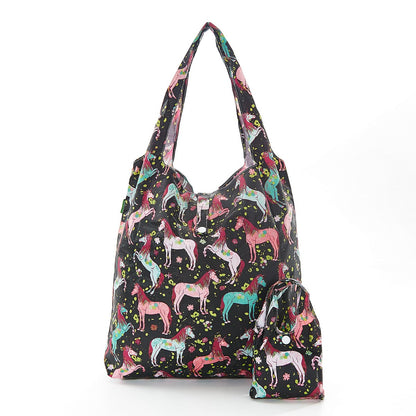 Shopper Bag by Eco Chic - Unicorn Print - Black