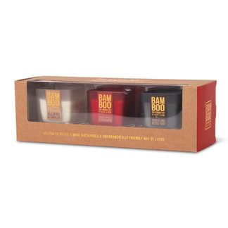 H & H Mini candle gift set allspice & Vanilla, spice apple & Cinnamon, crackling wood fire