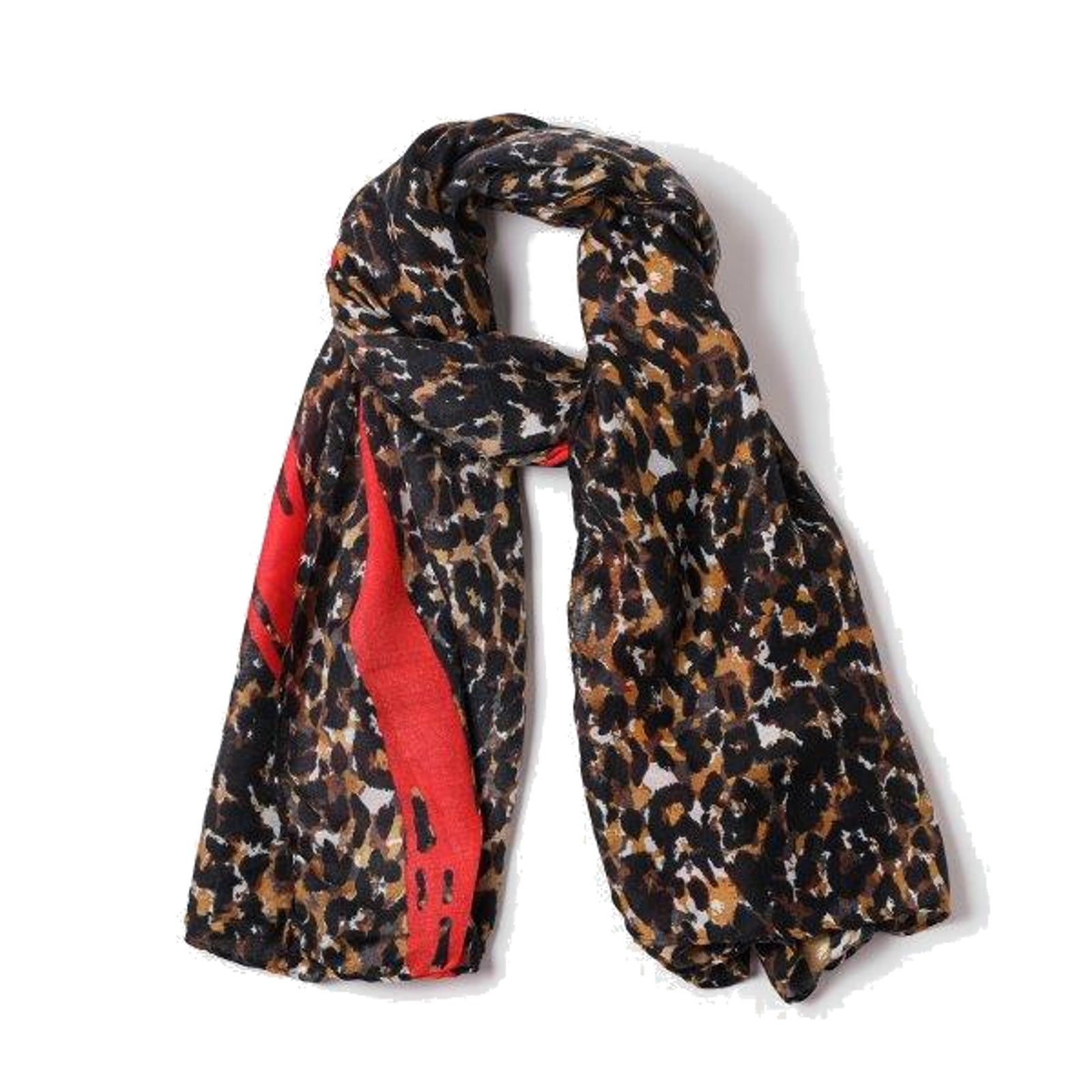 Red leopard best sale print scarf