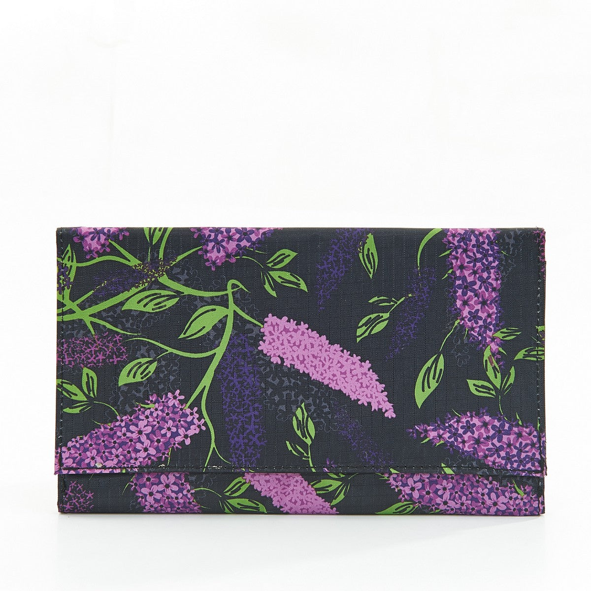 Travel Document Wallet by Eco Chic Waterproof & Durable Fabric Buddleia Design - Black