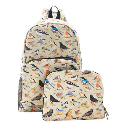 Eco Chic Lightweight Foldable Backpack (Wild Birds Green)