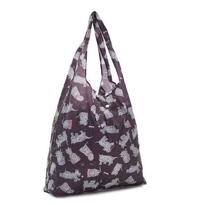 Eco Chic 100% Recycled Foldable Scotty Dog Print Reusable Shopper Bag