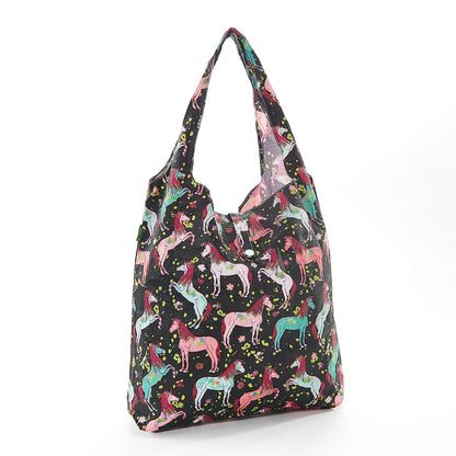 Shopper Bag by Eco Chic - Unicorn Print - Black