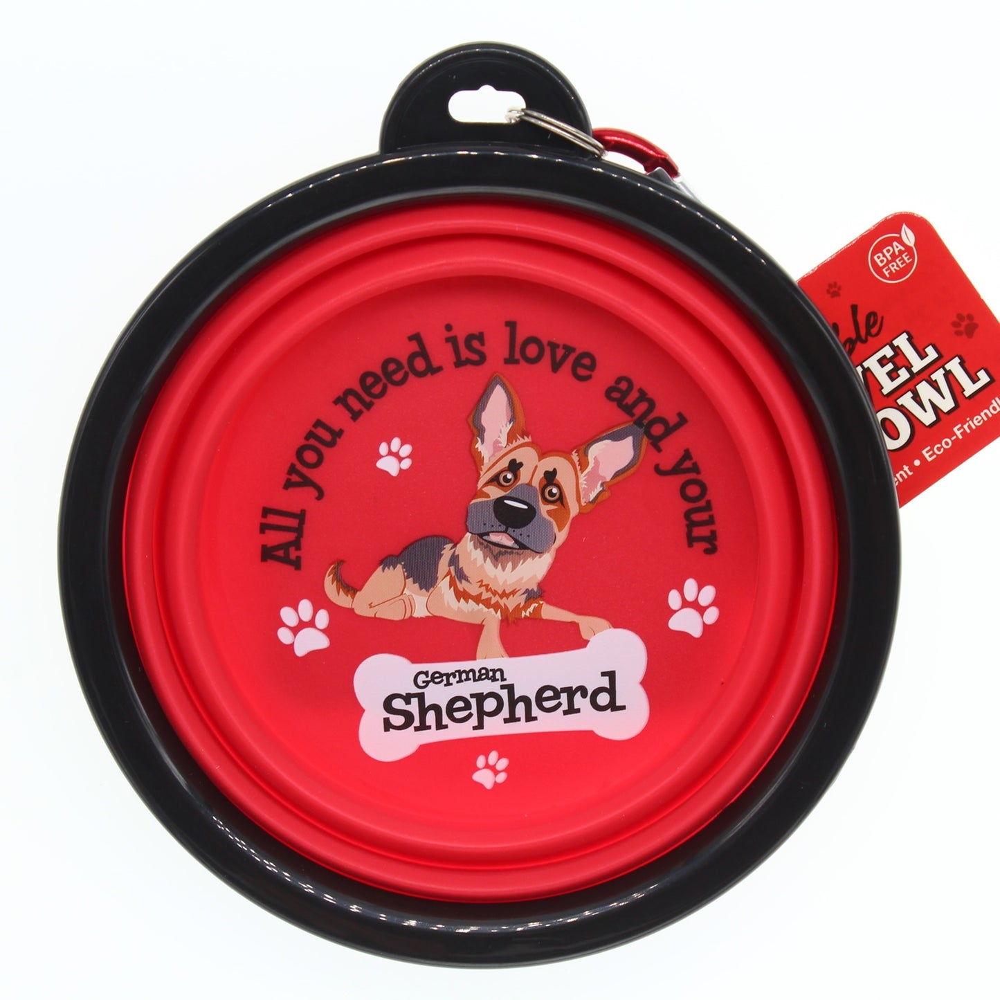 GERMAN SHEPHERD COLLAPSIBLE TRAVEL DOG BOWL GIFT