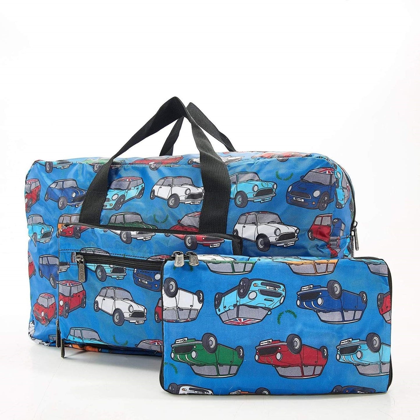 Eco Chic Recycled Cabin Approved 30 Litre Foldable Holdall (Mini Car - Blue)