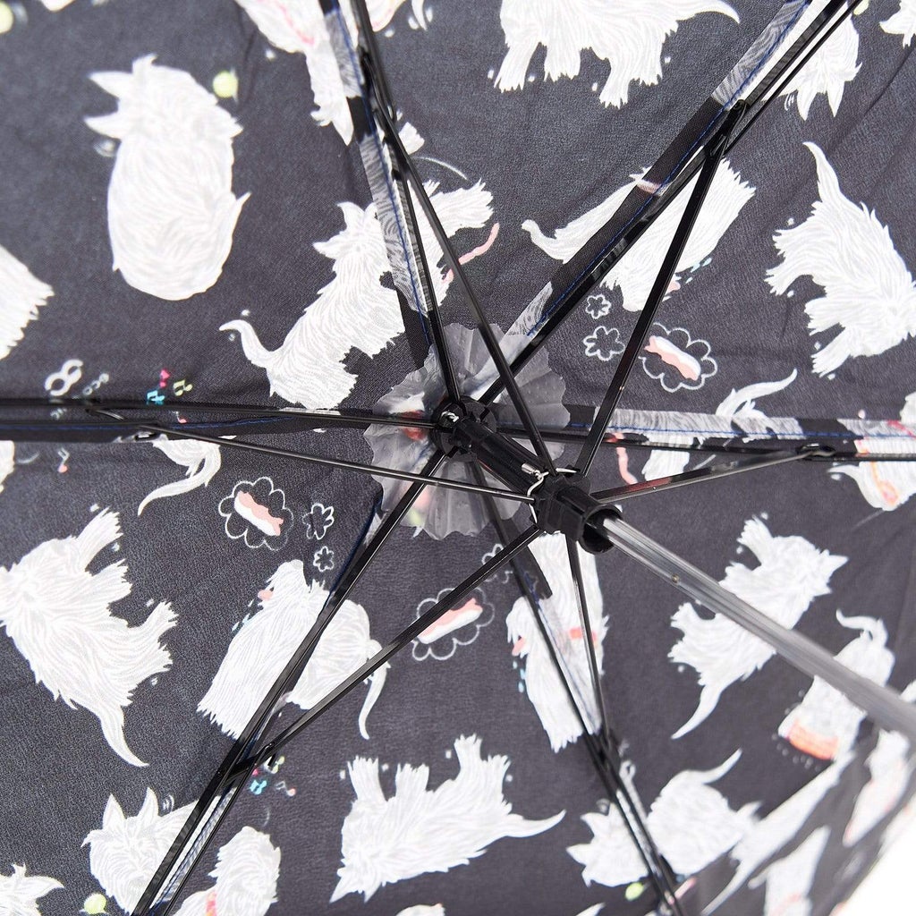 Eco Chic Compact Mini Umbrella/Handbag Brolly (Scatty Scotty - Black)?