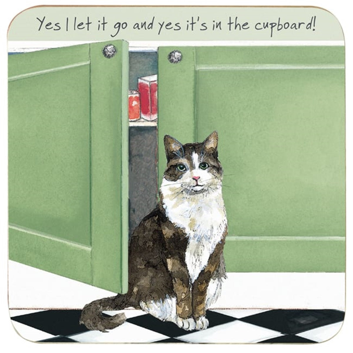 Tortoiseshell Cat Coaster - Let it go.