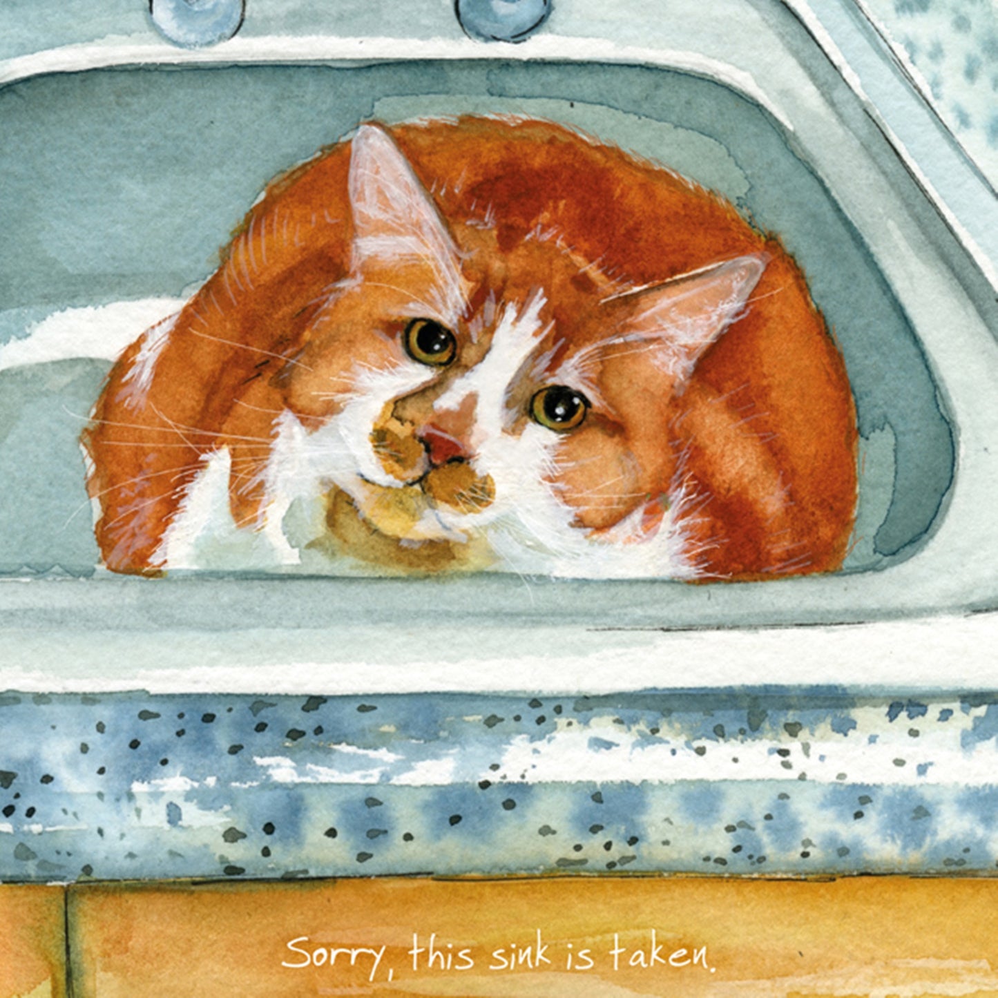 Ginger Cat Greeting Card ? Sink Taken