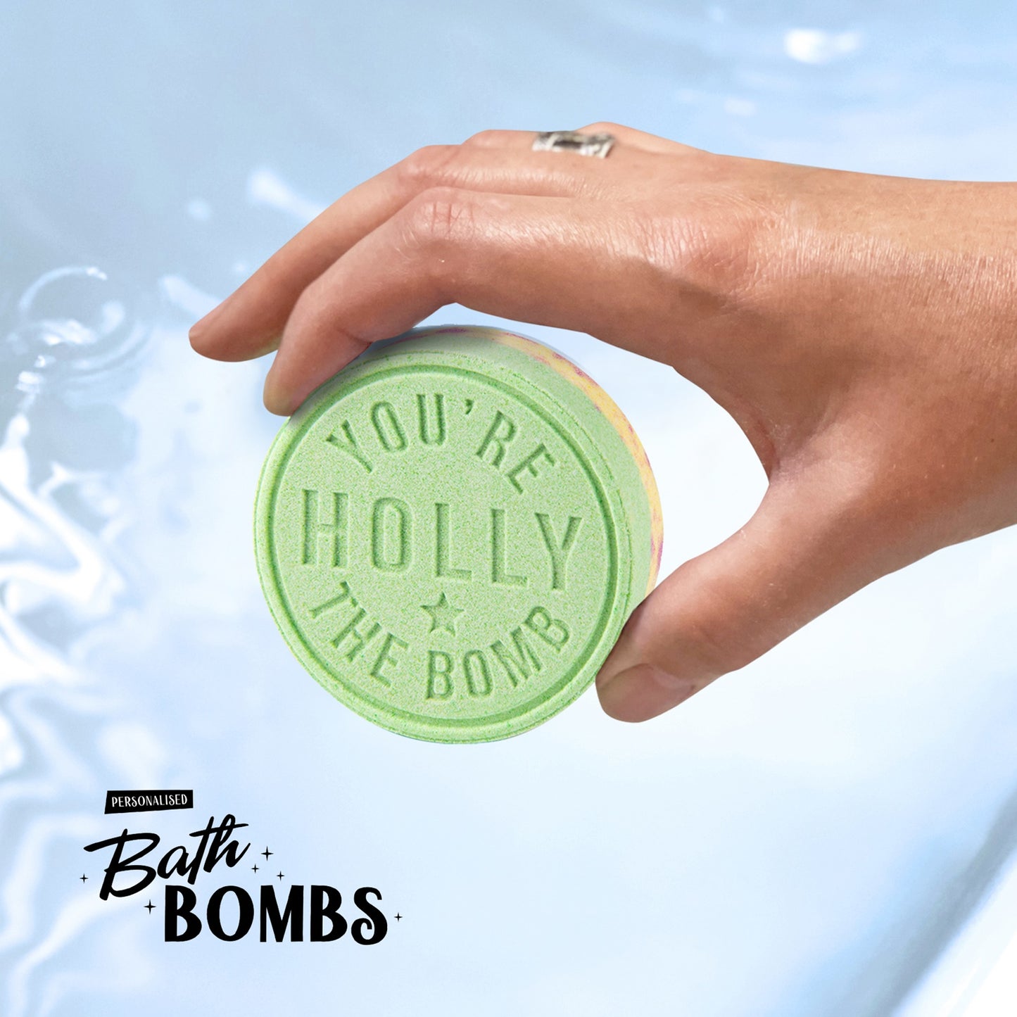 H&H Personalised Scented Bath Bombs - Holly