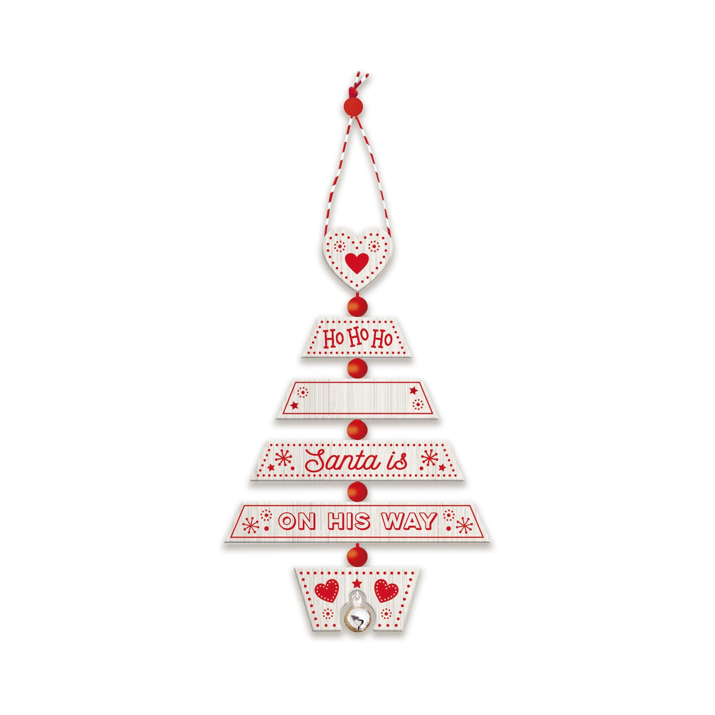 HH- Xmas Tree Decoration - Santa Red/White